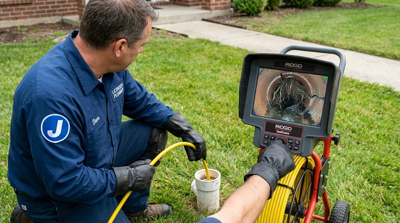 Sewer camera inspection being performed by Johns Plumbing LLC in West Hempstead